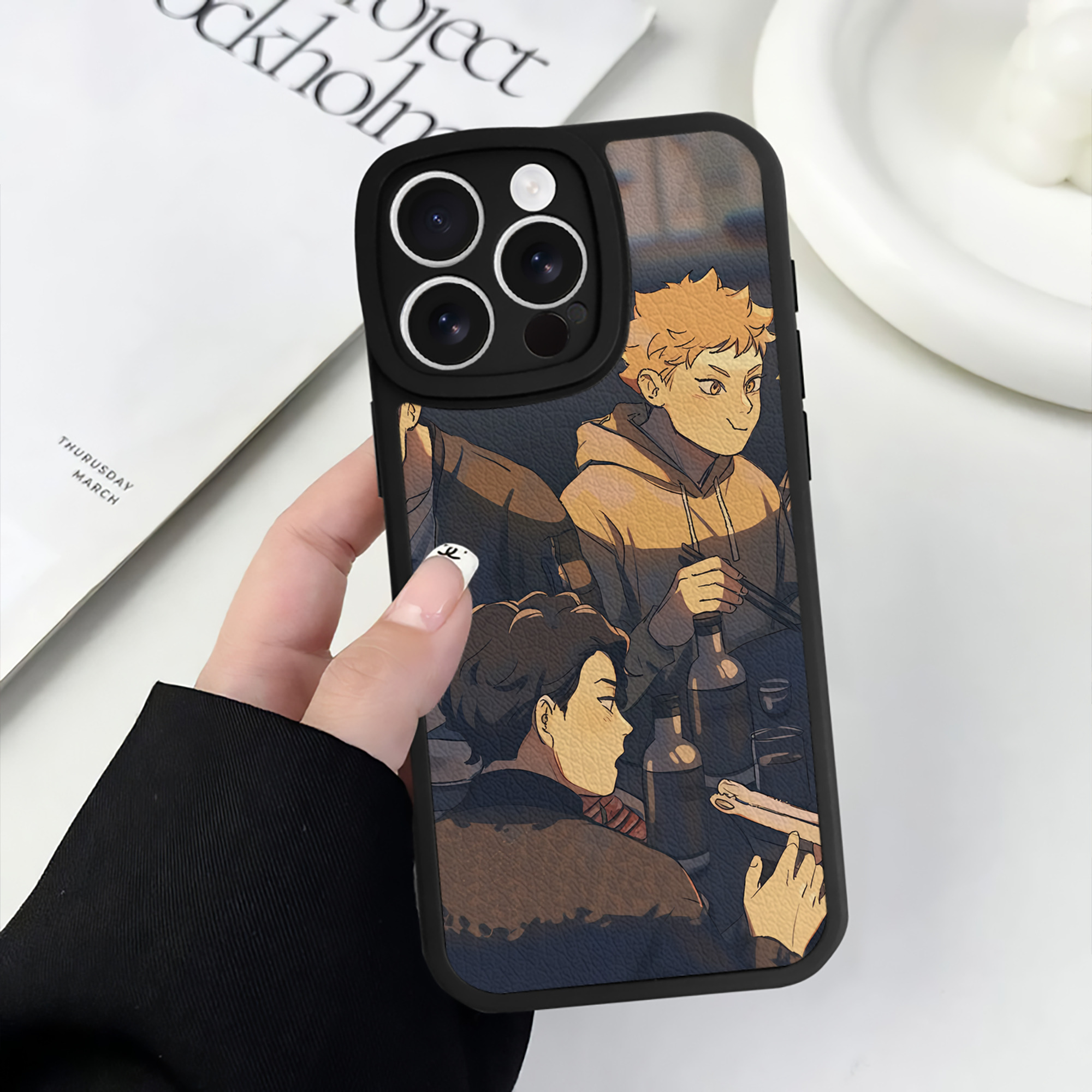 （画像用） ハイキュー!! Haikyu!! 【iPhone 16シリーズ対応】シリコンスマホケース（レザー調） 材質：シリコン